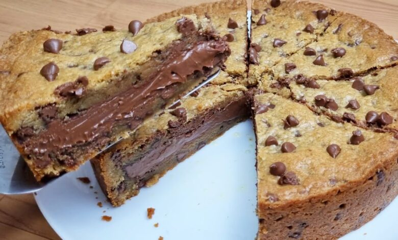 Torta Cookie de Nutella Uma Delícia Crocante por Fora e Cremosa por Dentro