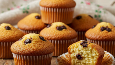 Muffins De Baunilha Com Gotas De Chocolate