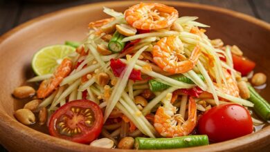 Salada Tailandesa Com Mamão Verde