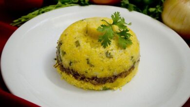 Cuscuz Recheado Com Carne Moída E Queijo