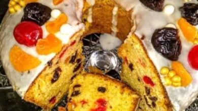 Bolo Especial Para O Natal Com Frutas E Castanhas