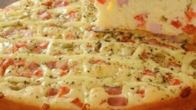 Torta Pizza De Liquidificador De Presunto E Queijo