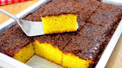Bolo de Laranja Com Casquinha Crocante de Chocolate