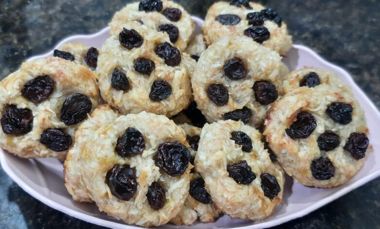 Biscoito Saudável de Banana e Coco Sem Açúcar