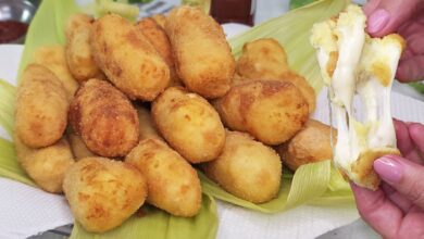 Croquete de Queijo com Massa de Milho Verde